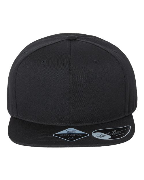 Atlantis Headwear Sustainable Flat Bill Cap - Black
