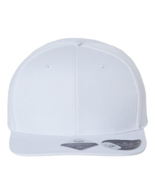 Atlantis Headwear Sustainable Flat Bill Cap - White