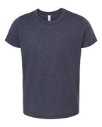 BELLA + CANVAS Youth CVC Jersey Tee (Part 1 of 2) - Heather Midnight Navy