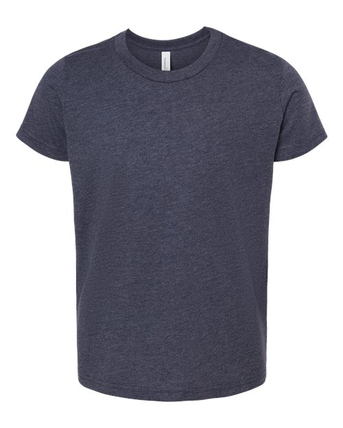 BELLA + CANVAS Youth CVC Jersey Tee (Part 1 of 2) - Heather Midnight Navy