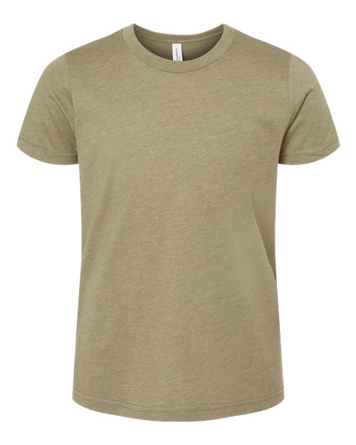 BELLA + CANVAS Youth CVC Jersey Tee (Part 1 of 2) - Heather Olive