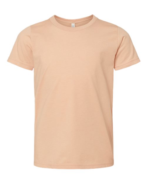 BELLA + CANVAS Youth CVC Jersey Tee (Part 1 of 2) - Heather Peach