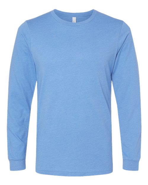 BELLA + CANVAS Heather CVC Long Sleeve Tee (Part 1 of 3) - Heather Carolina Blue