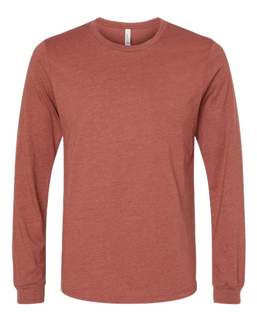 BELLA + CANVAS Heather CVC Long Sleeve Tee (Part 1 of 3) - Heather Clay