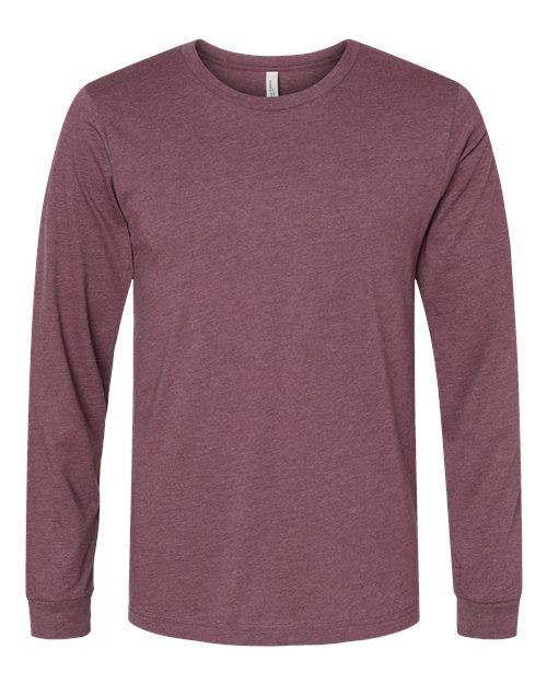 BELLA + CANVAS Heather CVC Long Sleeve Tee (Part 1 of 3) - Heather Maroon