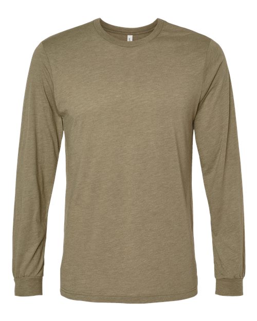 BELLA + CANVAS Unisex Triblend Long Sleeve Tee (Part 1 of 2) - Olive Triblend