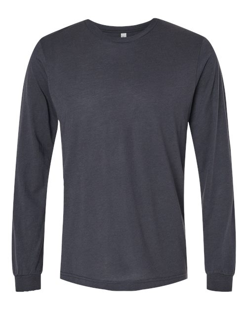 BELLA + CANVAS Unisex Triblend Long Sleeve Tee (Part 2 of 2) - Solid Dark Grey Triblend