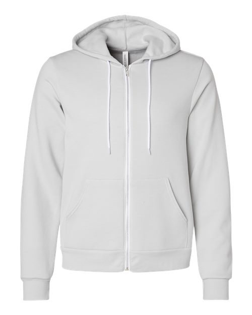 BELLA + CANVAS Unisex Sponge Fleece Full-Zip Hoodie Sweatshirt (Part 2 of 3) - Silver