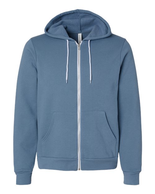BELLA + CANVAS Unisex Sponge Fleece Full-Zip Hoodie Sweatshirt (Part 2 of 3) - Steel Blue