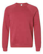 BELLA + CANVAS Unisex Sponge Fleece Raglan Crewneck Sweatshirt (Part 2 of 3) - Heather Red