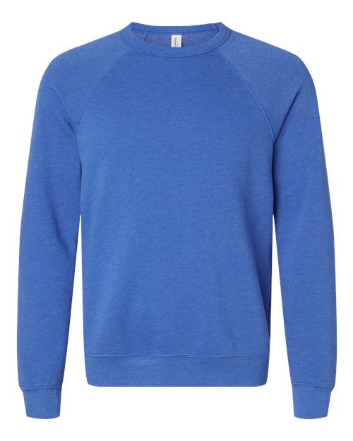 BELLA + CANVAS Unisex Sponge Fleece Raglan Crewneck Sweatshirt (Part 2 of 3) - Heather True Royal