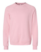 BELLA + CANVAS Unisex Sponge Fleece Raglan Crewneck Sweatshirt (Part 3 of 3) - Pink