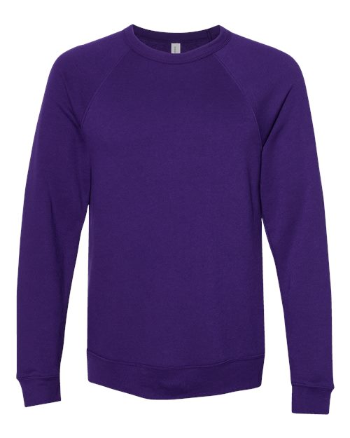 BELLA + CANVAS Unisex Sponge Fleece Raglan Crewneck Sweatshirt (Part 3 of 3) - Team Purple