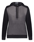 Augusta Sportswear Women's Eco Revive™ Three-Season Triblend Fleece Hooded Sweatshirt - Carbon Heather/ Black