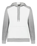 Augusta Sportswear Women's Eco Revive™ Three-Season Triblend Fleece Hooded Sweatshirt - White/ Grey Heather