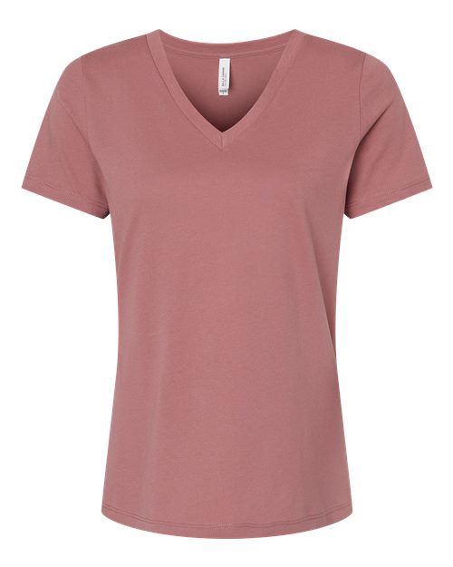 BELLA + CANVAS Women’s Relaxed Jersey V-Neck Tee - Mauve