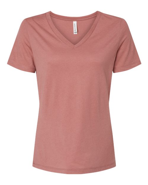 BELLA + CANVAS Women's Relaxed Triblend V-Neck Tee - Mauve Triblend