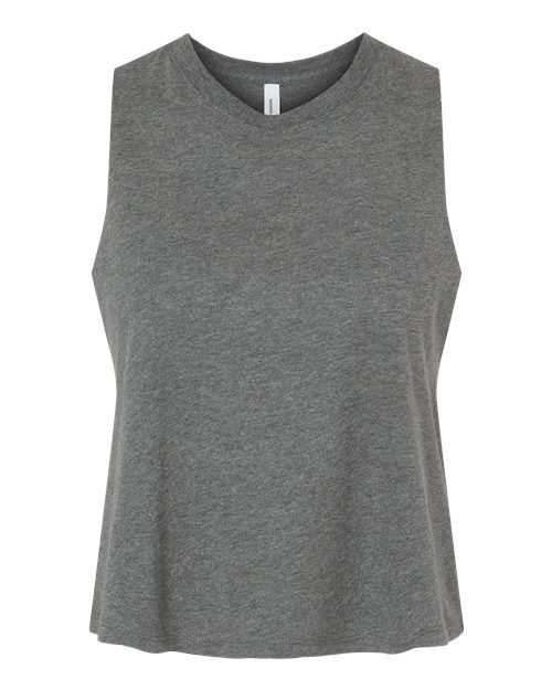 BELLA + CANVAS Women's Racerback Crop Tank - Deep Heather