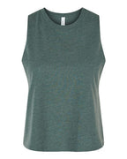 BELLA + CANVAS Women's Racerback Crop Tank - Heather Forest