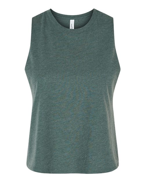 BELLA + CANVAS Women's Racerback Crop Tank - Heather Forest