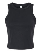 BELLA + CANVAS Women's Micro Rib Racer Tank - Solid Black Blend