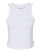 BELLA + CANVAS Women's Micro Rib Racer Tank - Solid White Blend