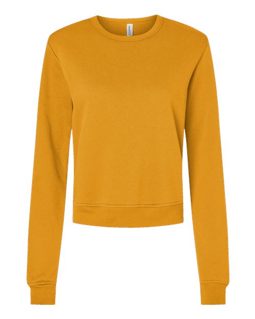 BELLA + CANVAS Women's Sponge Fleece Crewneck Sweatshirt - Heather Mustard