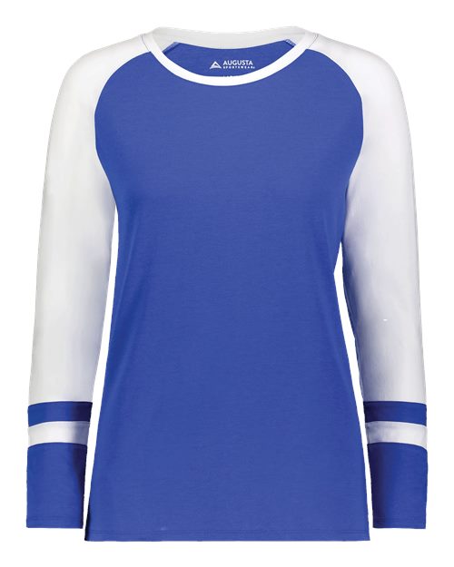 Augusta Sportswear Women's Triblend Fanatic 2.0 Long Sleeve T-Shirt - Royal/ White