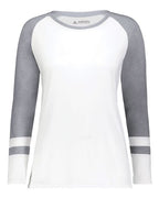 Augusta Sportswear Women's Triblend Fanatic 2.0 Long Sleeve T-Shirt - White/ Grey Heather