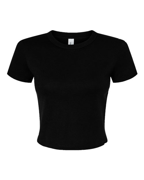 BELLA + CANVAS Women's Micro Rib Baby Tee - Solid Black Blend