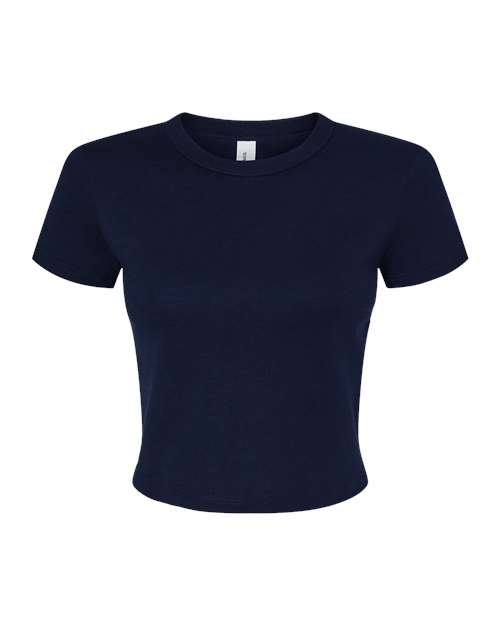 BELLA + CANVAS Women's Micro Rib Baby Tee - Solid Navy Blend