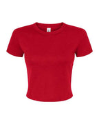 BELLA + CANVAS Women's Micro Rib Baby Tee - Solid Red Blend