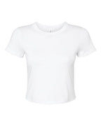 BELLA + CANVAS Women's Micro Rib Baby Tee - Solid White Blend
