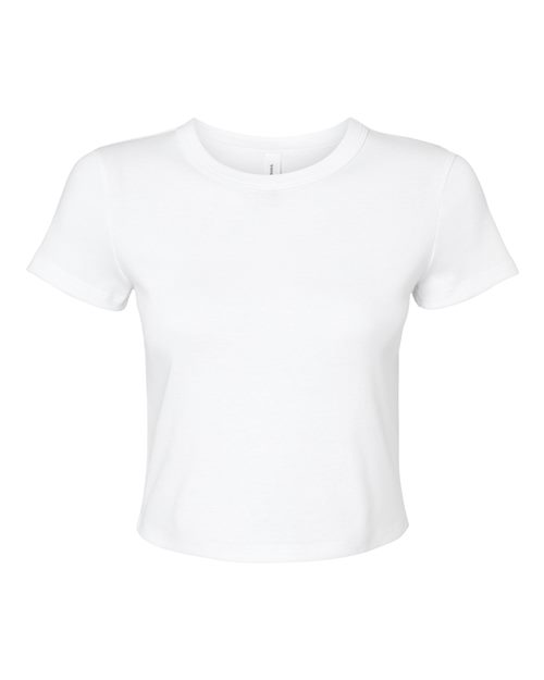 BELLA + CANVAS Women's Micro Rib Baby Tee - Solid White Blend