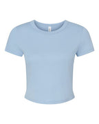 BELLA + CANVAS Women's Micro Rib Baby Tee - Solid Baby Blue Blend