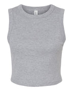 BELLA + CANVAS Women's Micro Rib Muscle Crop Tank - Athletic Heather