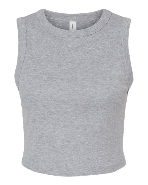 BELLA + CANVAS Women's Micro Rib Muscle Crop Tank - Athletic Heather