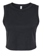 BELLA + CANVAS Women's Micro Rib Muscle Crop Tank - Solid Black Blend