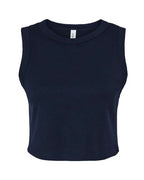 BELLA + CANVAS Women's Micro Rib Muscle Crop Tank - Solid Navy Blend
