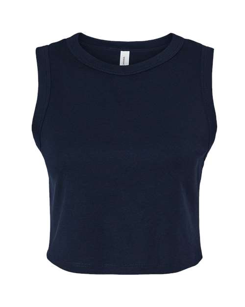BELLA + CANVAS Women's Micro Rib Muscle Crop Tank - Solid Navy Blend
