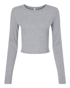 BELLA + CANVAS Women's Micro Rib Long Sleeve Baby Tee - Athletic Heather
