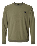 Adidas Men's Terry Loop Crewneck Sweatshirt - Olive Strata