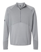 Adidas Men's Performance Quarter-Zip Pullover - Grey Three