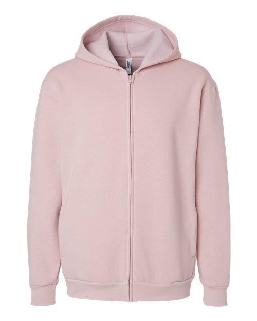 American Apparel Unisex ReFlex Fleece Full-Zip Hoodie Sweatshirt - Blush