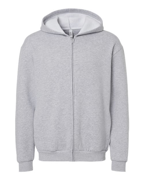 American Apparel Unisex ReFlex Fleece Full-Zip Hoodie Sweatshirt - Heather Grey