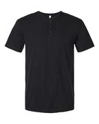 American Apparel Unisex CVC Henley Tee - Black