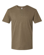 American Apparel Unisex CVC Henley Tee - Heather Army