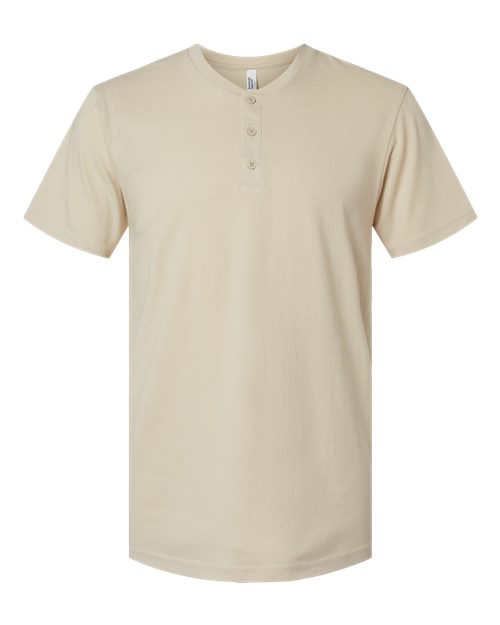 American Apparel Unisex CVC Henley Tee - Heather Bone