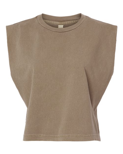 American Apparel Women's Heavyweight Cotton Garment-Dyed Muscle Tee - Faded Brown