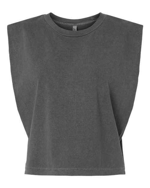 American Apparel Women's Heavyweight Cotton Garment-Dyed Muscle Tee - Faded Black